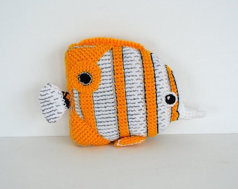 Copperplated Butterfly Fish Crochet Pattern, Fish Amigurumi Pattern, Copperplated Butterfly Fish Amigurumi, Tropical Fish Pattern