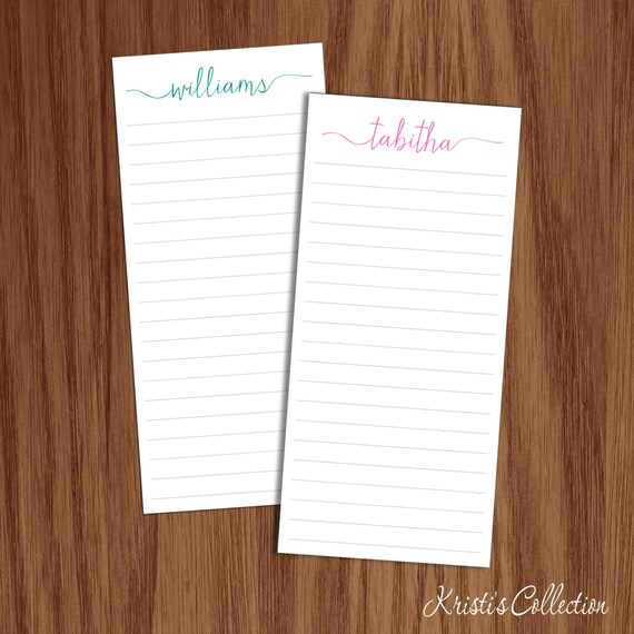 Personalized Lined Notepads Note Pads Custom Grocery Things