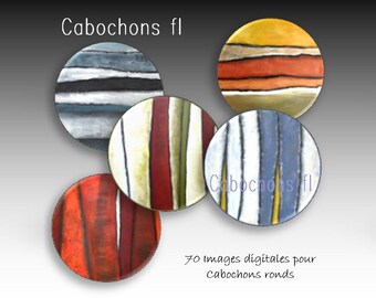 Digital images for round cabochons abstract art