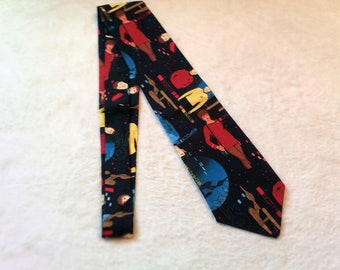 necktie or clip on tie made from Star Trek cotton fabric