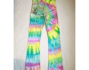 Handmade Large Rainbow Tie Dye Yoga Pants - Tie Dye Pants - Festival Pants - Rave Pants - Hippie
