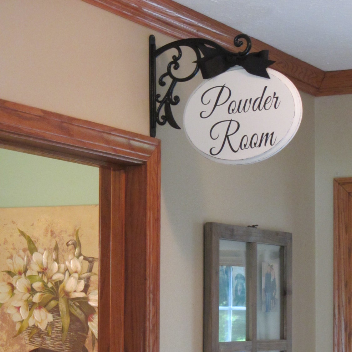 Powder Room Sign French Country Farmhouse Bathroom Decor 3465