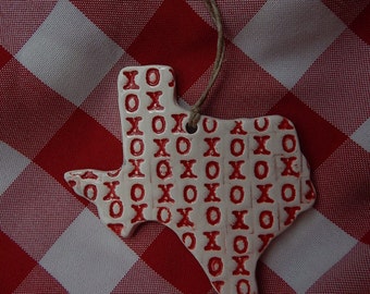 Texas Ornament, XO's, Kisses and Hugs