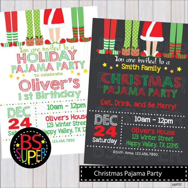 pajama party flyer