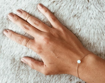 Moonstone Bracelet on a 14/20 Gold-fill, 14/20 Rose Gold-fill, or Sterling Silver Chain
