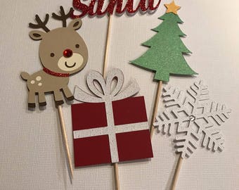 Christmas cupcake toppers-Ready to Ship!!