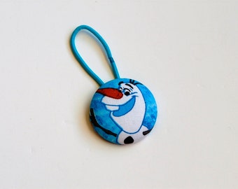 Olaf Fabric Covered Giant Button Ponytail Holder