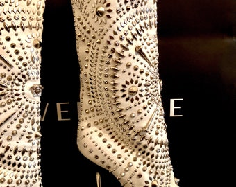 Versace Leather Boots Miley Cyrus