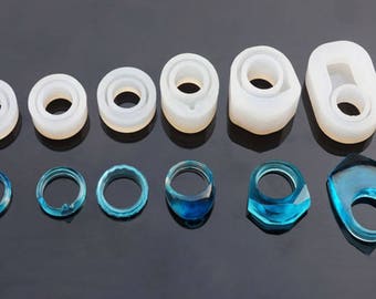 6 Pieces Resin Molds for Silicone Ring Mold, epoxy resin mold for jewelry