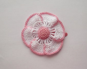 flower hair clip, daisy hair clip, pink flower, pink daisy, girls hair, girls hair clip