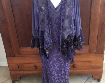 14 / Purple Dress with Jacket/ Made in USA/ Size 14