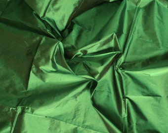 Fine Indian Silk Taffeta in Asparagus Green color - Fat quarter -TF 59