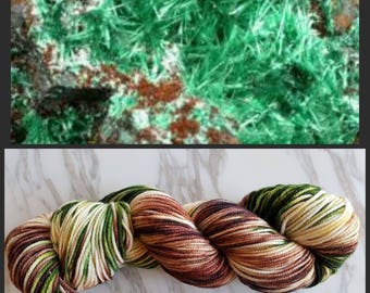 Hand Dyed Yarn, Superwash Merino Worsted Weight Variegated Yarn Perfect for Hats, Cowls, Scarves and Sweaters - Brochantite