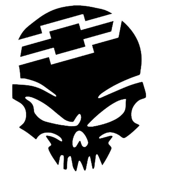  Chevy  Symbol Skull Vinyl Decal 