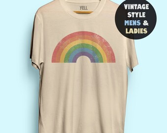 Vintage Rainbow Shirt Tshirt Tee Gay AF Tshirt Tee Shirts LGBT Shirt LGBTQ Lesbian Shirt Men Women Cute Funny 70s Pride 1970s Gay