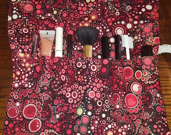 Makeup Brush Roll, Travel Makeup Brush Bag, Cosmetic Bag, Makeup Bag, Makeup Carrier, Gifts for her