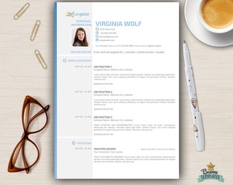 Curriculum Vitae Template Europass Modern CV Design / 3 page Resume CV / A4 / Official European Format / Creative Resume Desing