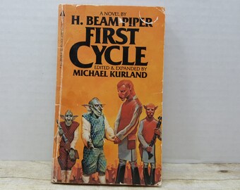 First Cycle, 1983, H. Beam Piper, Michael Kurland, Vintage Sci fi, cover art