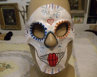 SMALL Leather sugar skull mask