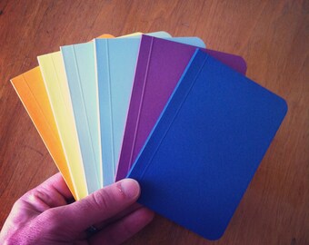 Plain Color Notebook, Color Pocket Journal, Original Handmade Mini Diary and Jotter, Blank Book