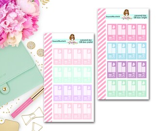 Bill Due Personal Size Planner Stickers