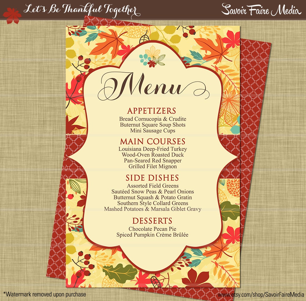 fall menu templates kleo beachfix co