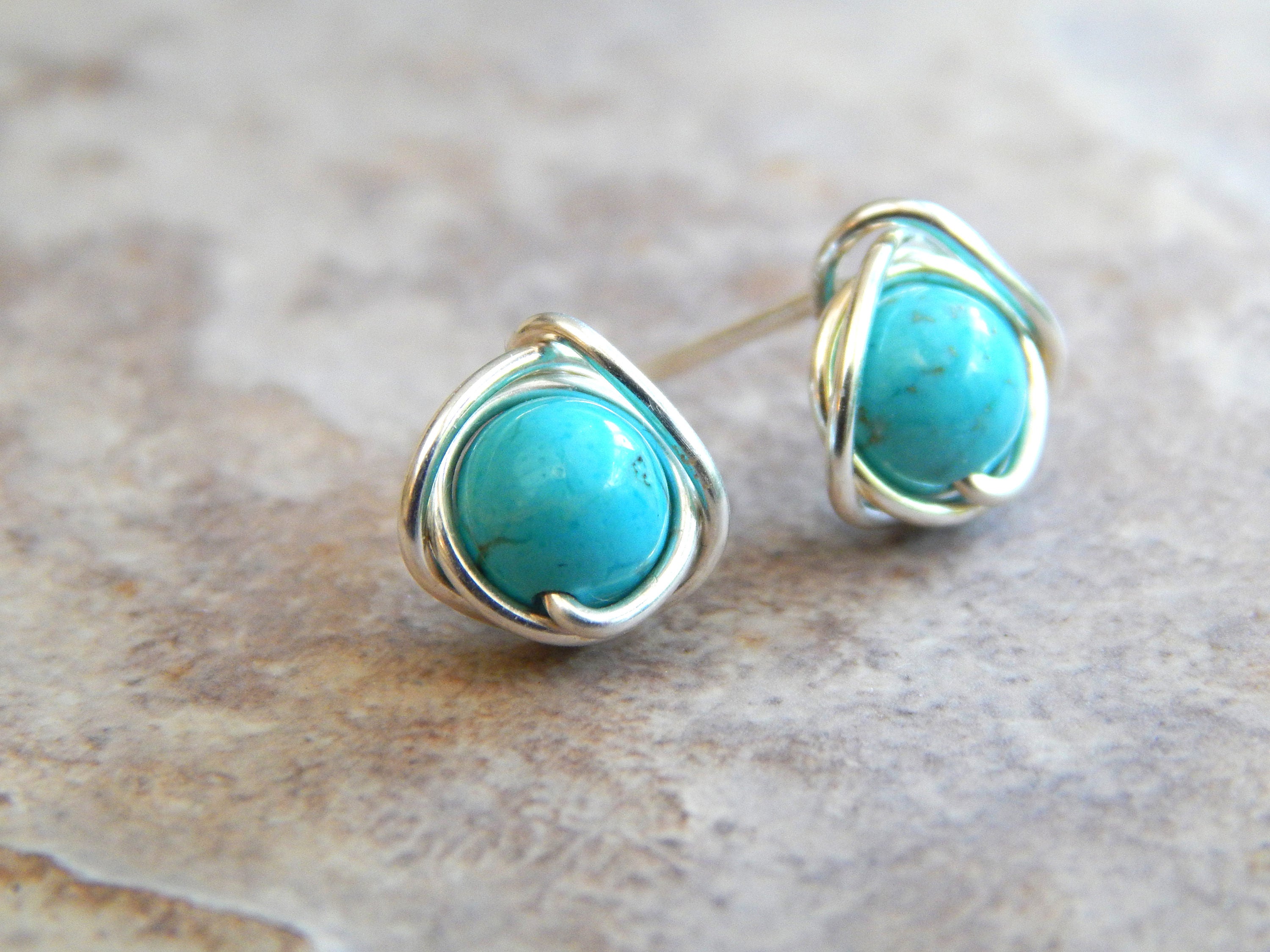 Turquoise Stud Earrings Turquoise Earrings Turquoise