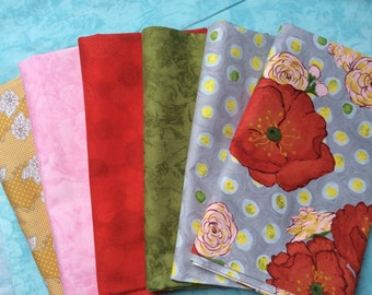 FABRIC 6 X 1 METRE LENGTHS 100% Cotton