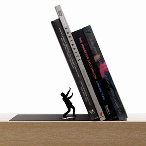 Metal Bookend // shaped as Falling Books // Bookends // Metal Book Accessories // Unique Gift // "Falling bookend" by ArtoriDesign