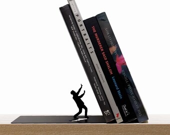 Metal Bookend // shaped as Falling Books // Bookends // Metal Book Accessories // Unique Gift // "Falling bookend" by ArtoriDesign