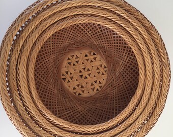 Vintage set de 4 paniers tressés gigognes