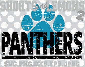 Panthers svg, Panthers cricut file, panther Cut File, iron on, panthers, Distressed paw svg, Silhouette, Printable, Digital Download, Cricut