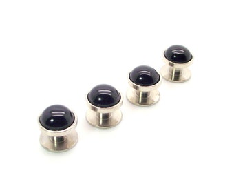 Black Onyx Tuxedo Stud Set – Black Shirt Studs – Onyx Tuxedo Shirt Studs - Black Onyx Shirt Studs