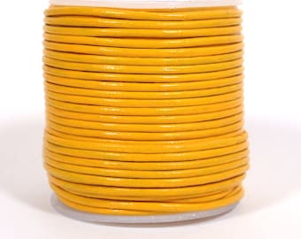 1.5mm Round Indian Leather - School Bus Yellow - RC42
