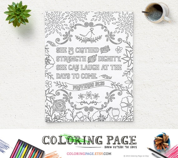 She Is Clothed In Strength And Dignity Coloring Page She Is Clothed In Strength And Dignity Coloring Page