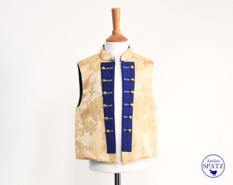 Little Prince Kids Costume | Page Boy Gold Renaissance Vest | Damask Prince Charming Vest | Musketeer | King Fancy Dress King | VEST ONLY