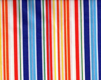 Bright Stripe Cotton Fabric by Springs Multi-Colored Stripes By the Yard #378
