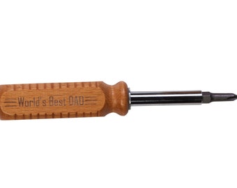 Personalized Wooden Screwdriver, Custom Screwdriver, Personalized Father’s Day Gift, Personalized Multi-Bit Screwdriver, Engraved Multi-Bit