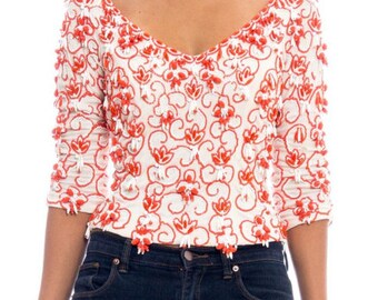 1960s Beaded Top Size: S