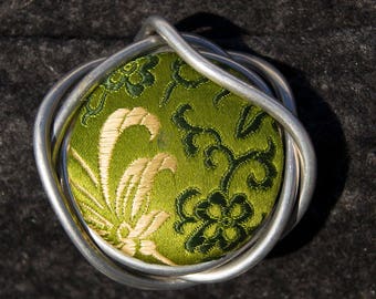 Green Silk Brocade. Silk. Loopster.