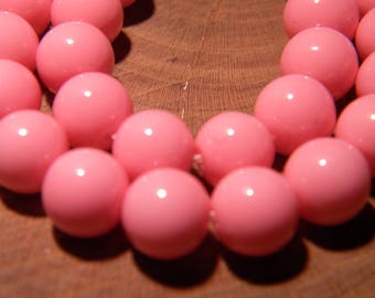 20 glass beads baked - 8 mm - smooth and shiny roselumineux PG126 10