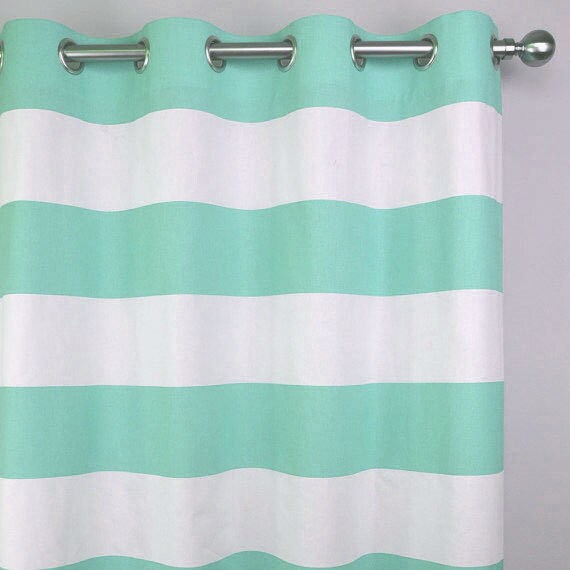 Mint Green White Cabana Horizontal Stripe Curtains Grommet Mint Green White Cabana Horizontal Stripe Curtains Grommet 84 96 108 Or 120 Long By 24 50 Wide Optional Blackout Cotton Lining