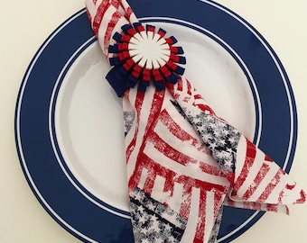 Cloth Napkins, Cotton Napkins, 4th of July Napkins, Patriotic Napkins