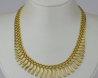 14k Yellow Gold Estate Cleopatra Necklace 17 1/2'' Long