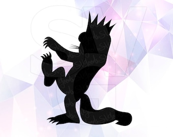 Where the Wild Things are SVG DXF Clipart Monster Party Supply Cut Cricut Design Silhouette Cameo Decoration Vinyl Decal Stencil Template