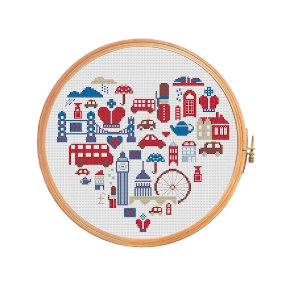 London cross stitch with images