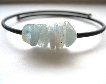 Aquamarine Bracelet, Aquamarine Jewelry, Aquamarine Cuff Bracelet, Blue Bracelet, Gemstone Jewelry