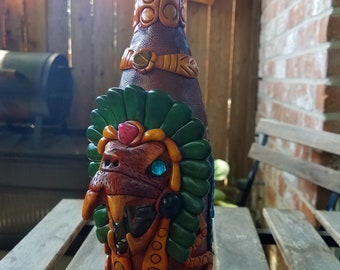 Teotihuacan Mexican Folk Art Bottle, Mexican Art, Mexican Folk Art