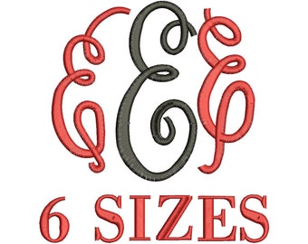 Fancy Circle LARGE Monogram Font Machine Embroidery small