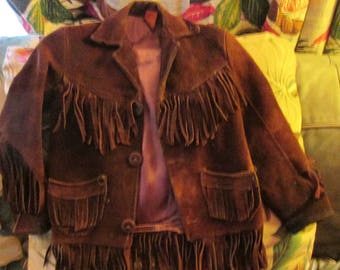 Child's vintage fringed leather jacket